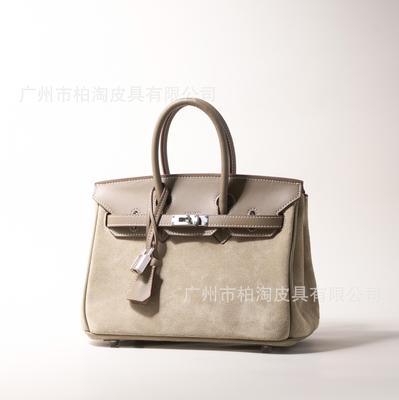 Platin Tasche Swift Leder und Wildleder 25/30CM Doppel-Schultergurt Damen-Tasche Einzel-Schulter Umhängetasche Vielseitig Mode Handtasche Tasche