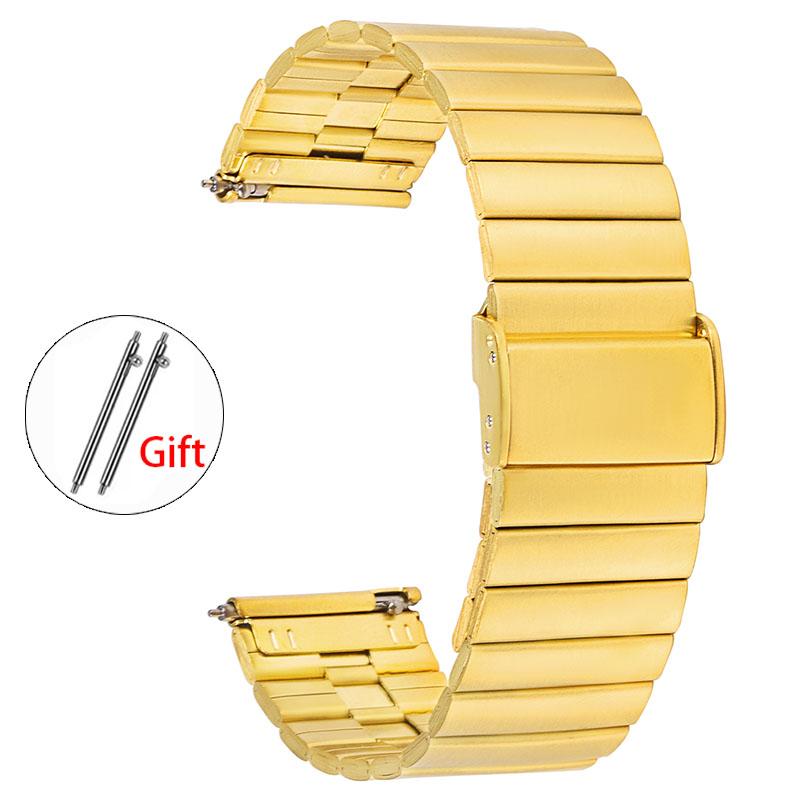 20mm 22mm Stainless Steel Watchband Quick Release Metal Watch Strap Black Silver Rose Gold Replacement Bracelet for Men Woman