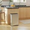 55L Sensor Bin, Large Automatic Touchless Rubbish Bin with Soft-Close Lid, Silver Tone