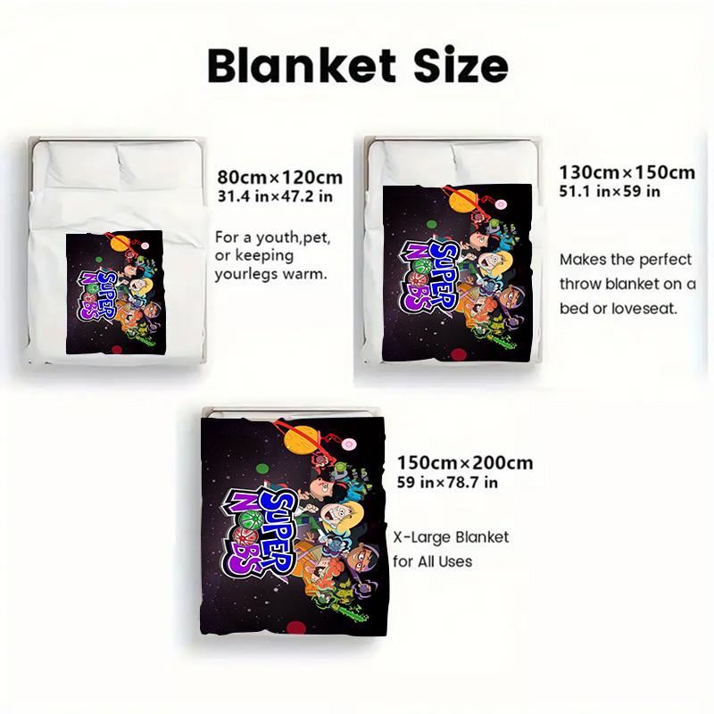 Supernoobs 2D Flat Pattern Flannel Blanket High quality All Seasons Warmth and Comfort Perfect for Christmas Gifts.DMT0925350