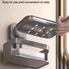 New Non Drill Wall Mounted Shower Rack Wall Mounted Soap Dish with Suction Cup Drainage Soap Holder for Bathroom Kitchen