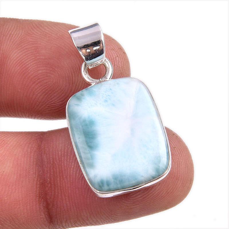 

Natural Republic Larimar Gemstone Handmade 925 Solid Silver Pendant 1.5 a5L37