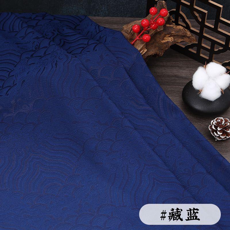 Wave Jacquard Fabric Micro Stretch Breathable By The Meter for Hanfu Dress Horse Face Skirt Sewing Anti Wrinkle Cloth White Red