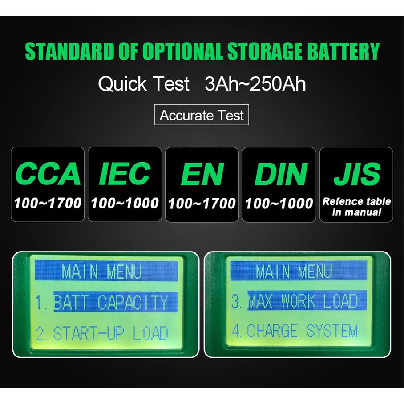 12V Car Battery Tester 100~1700Cca Battery Lead Acid Cranking Charging Test Tool