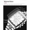Fashion Square Quartz Watch Men's Luxury Steel Strip Business Date Chronograph Watches