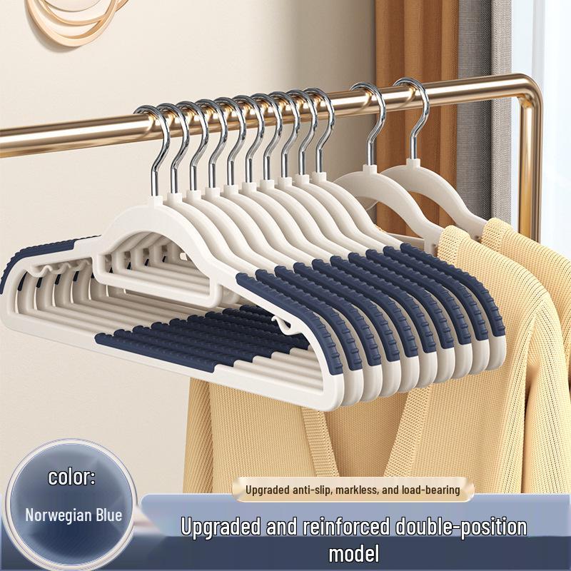 Non-Slip Plastic Clothes Hanger with Anti-Shoulder Design, Thickened Double-Slot, Trace-Free Upgrade