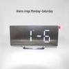 Creative Curved Surface LED Mirror Clock with Large Display and Silent Alarm