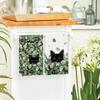 Artoid Mode Green Leaves Wild Flowers Black Cat Spring Kitchen Towels Dish Towels, 18x26 Inch Farmhouse Plants Decoration Hand Towels Set of 2