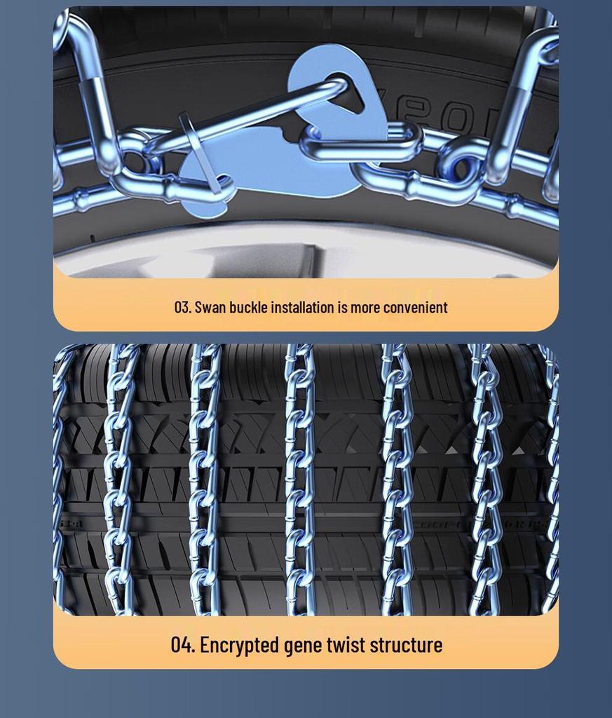 Compatible with BYD F3, S6, S7, Han, Song PLUS, Qin PRO, Tang DMI, Yuan Car - Tire Anti-skid Iron Chain.