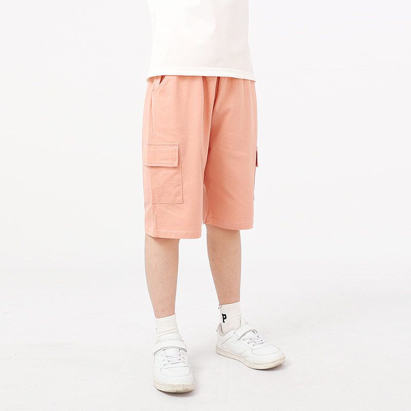 Summer Crawler K-style Kids Pure Color Sports Shorts Children's Quick-Drying Breathable Cargo Pants Girl Mid-Waist Pants