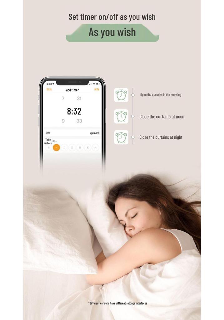 Smart Electric Curtain Motor with Silent Track, featuring Tuya WiFi, ZigBee, and Voice Remote Control.