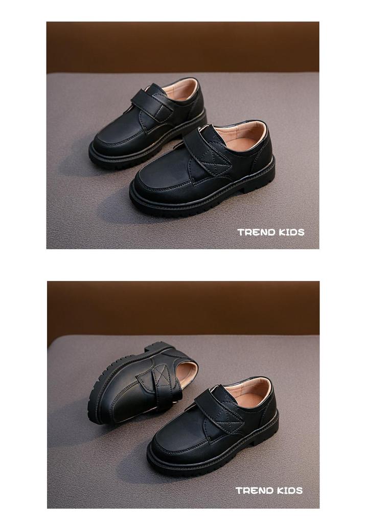 Boys' Black Leather Loafers - Soft Sole for Spring/Autumn, British Style, Perfect for Primary School Performances