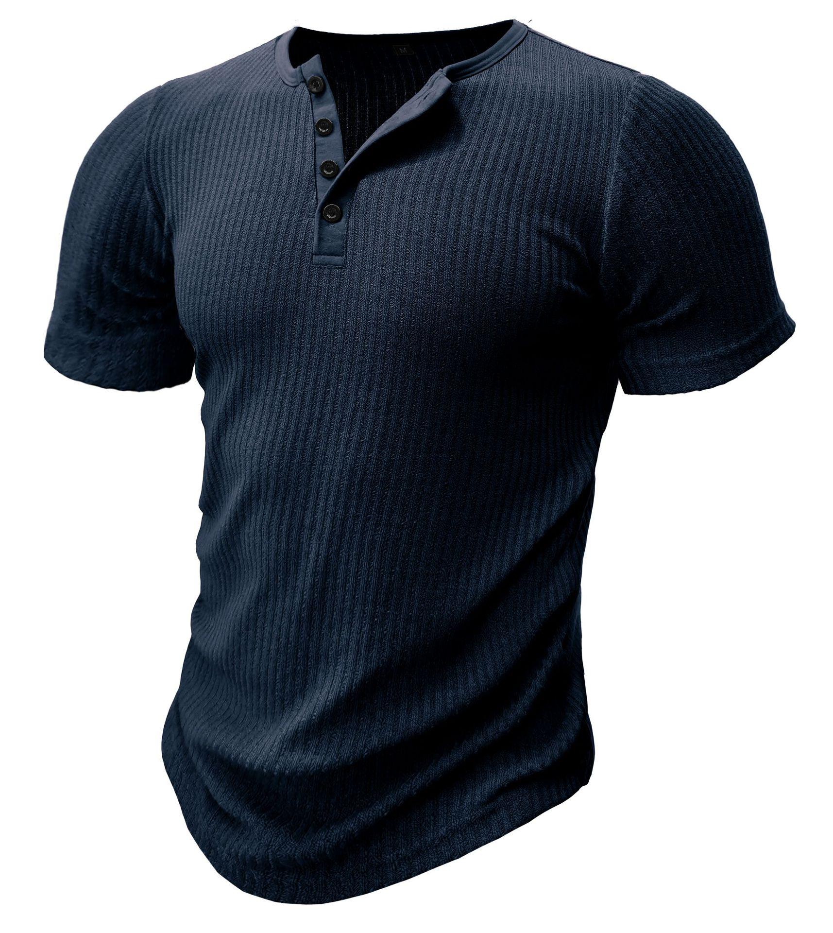 

Men’s Slim Fit Muscle Henley Shirt XXXL тёмно-синий