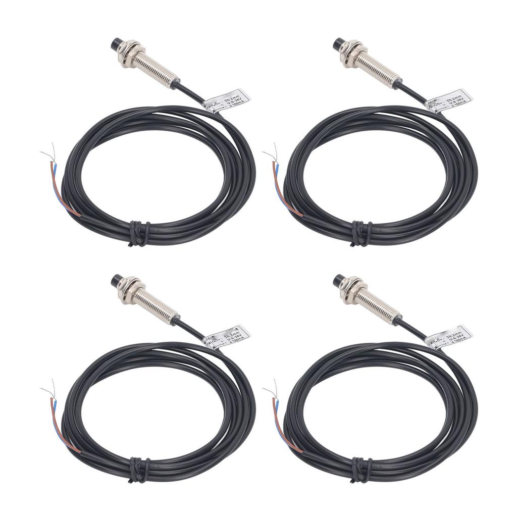 4 Sets 8mm Proximity Sensor Inductive Proximity Switch NPN 2 Wire NC Contact 6‑36VDC 2mm Detection Distance
