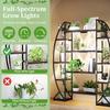5-Tiered Tall Plant Stand Metal Flower Shelf with Plant Grow Lights for Living Room, Garden, Patio