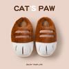 Autumn and winter cartoon cat claw fluffy slippers home indoor warm thickened cotton slippers