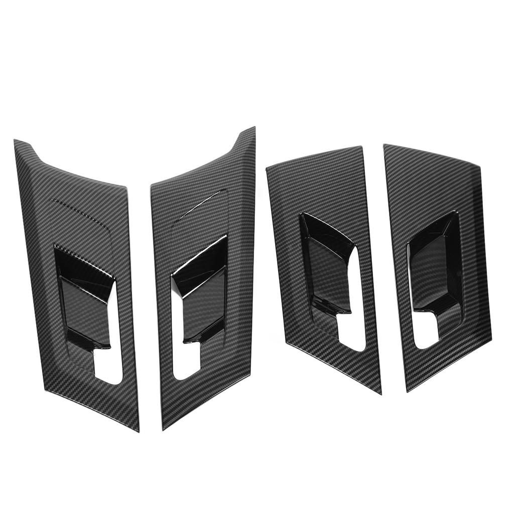 4Pcs Inner Door Handle Frame Cover Carbon Fiber Pattern Interior Door Handle Protection Trim Replacement for Mitsubishi