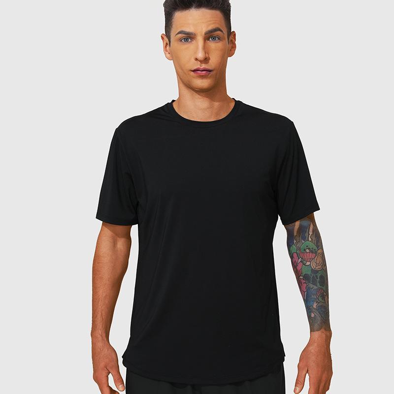 Men's Quick-Dry Breathable Round Neck Sports T-Shirt for Summer Fitness and Outdoor Running