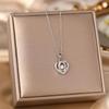 Women's Silver Titanium Steel Necklace with Micro-Inlaid Zircon - Elegant, Durable Clavicle Chain Jewelry