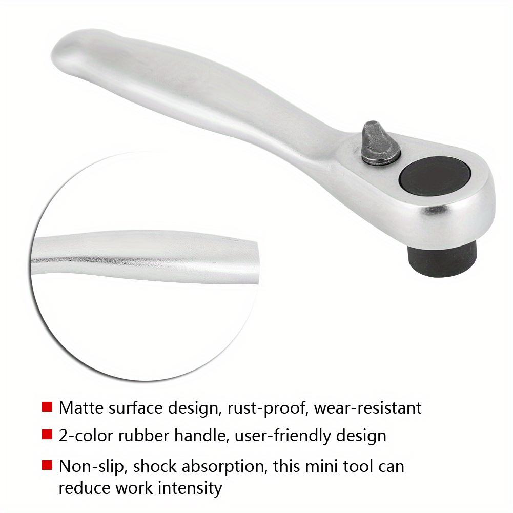 2 Pieces 72 Teeth Mini Ratchet Wrench Toughbuilt Swivel Socket Wrench Spanner for 1/4 "Drive Sleeve Automotive Mini Repair Tools