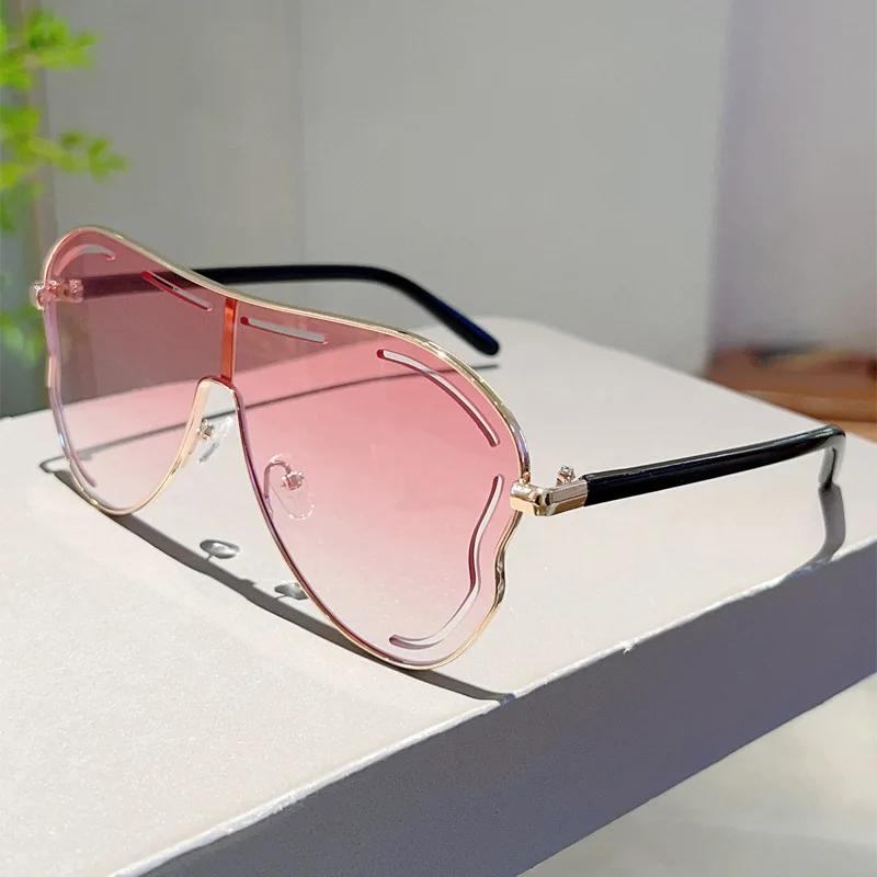 Modemarke Luxus Designer Vintage Sonnenbrille Damen Outdoor Trendige Spiegelgläser Brille Dame Top Übergröße Reise Sonnenbrille