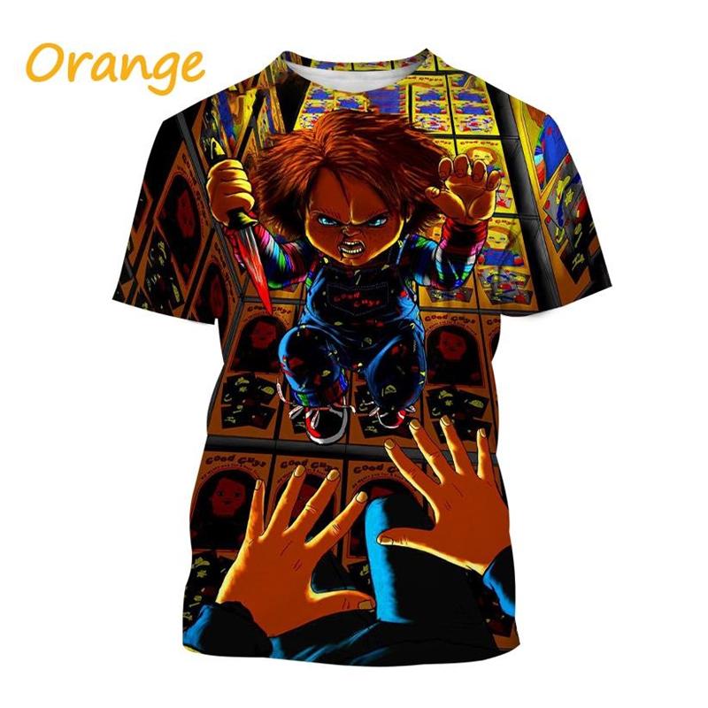

Summer Hot Sale Chucky 3D Printed T-shirt Fun Street Style Short Sleeve Top Men s Horror Design O-neck Clothing 6XL