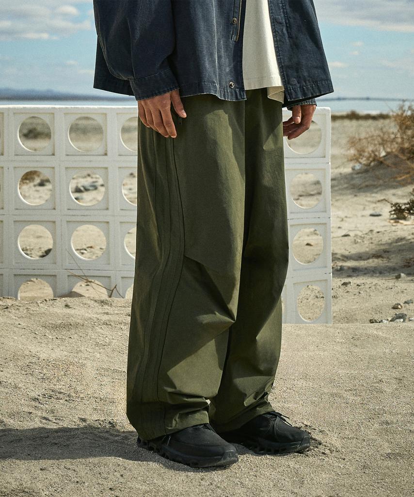 MINIMALPROJECT Sideline Wide Woven Track Pants Mtp124 [Khaki]