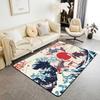 Japanese Samurai & Red Maple Print Area Rug, Non-Slip Floor Mat for Living Room Bedroom, Warrior Design Home Decor Carpet