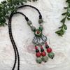 New Forest handmade ceramic necklace, women's retro versatile sweater chain simple long accessories pendant