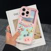 Pink Game Console 2D Pattern Phone Case Suitable for iPhone 17 16 15 14 13 12 11Pro/Max/Plus Anti Drop and Shockproof Back Cover