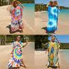 Women's Embroidered Rayon Beach Cover-Up Robe: Sun Protection for Seaside Vacations & Bikini Swimsuit Outerwear
