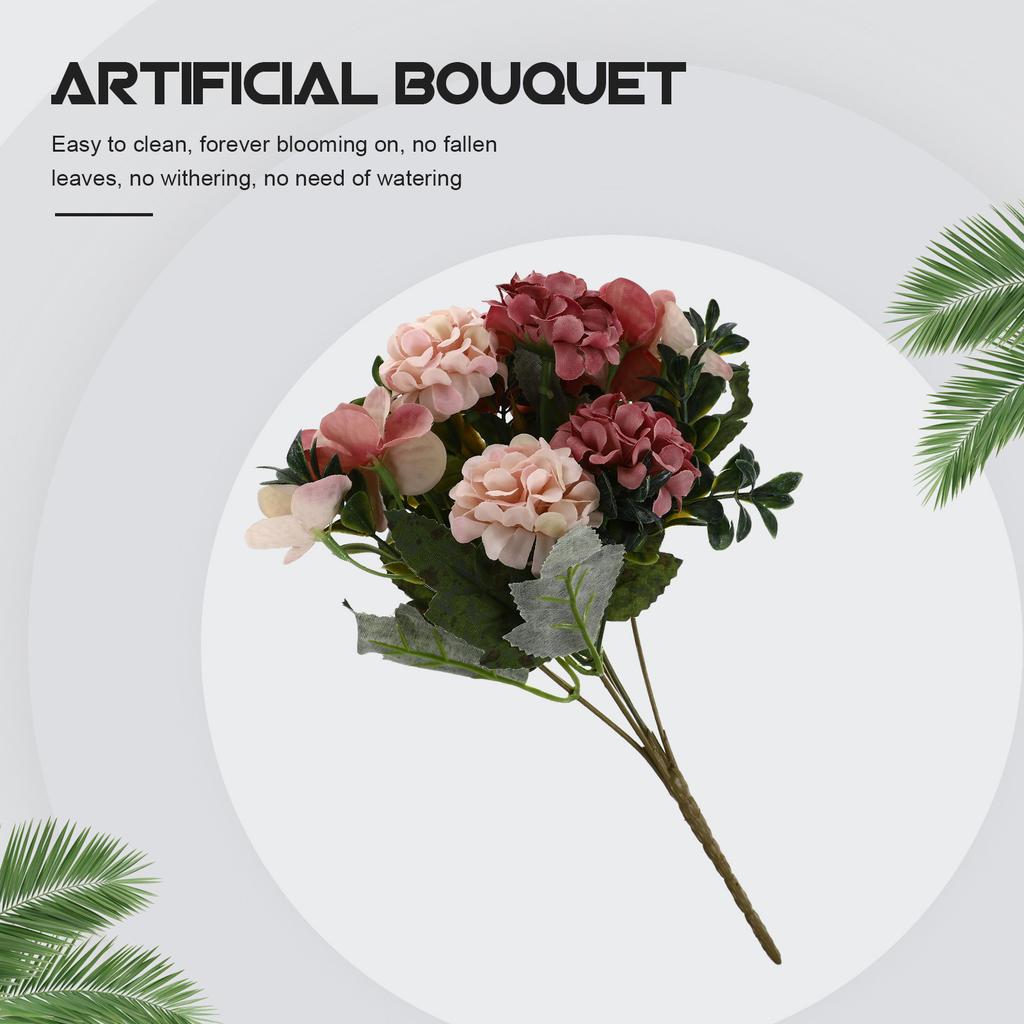 2Pcs Realistic Artificial Hydrangea Flower Bouquet for Wedding Decor Home Decoration Living Room DIY Craft Project Faux Flower