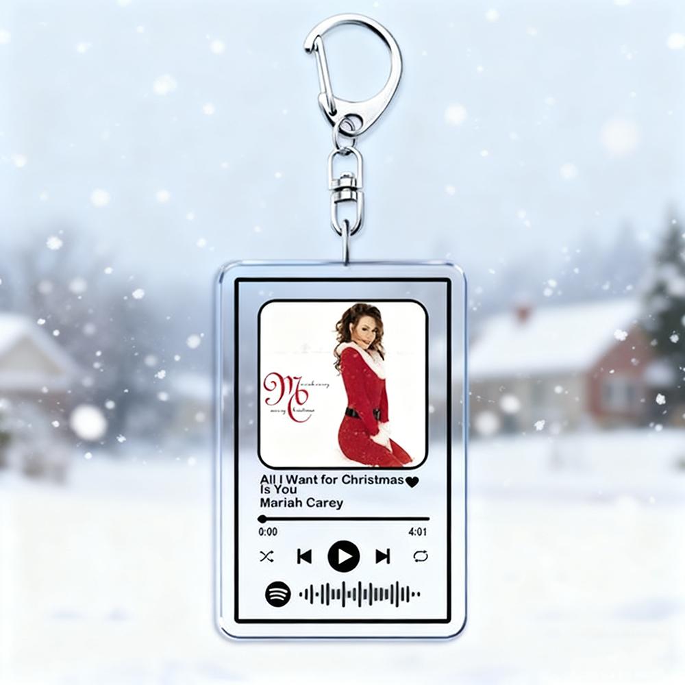 All I Want for Christmas Is You Music Keychains for Women Accessories Bag Santa Claus Code Keying Jewelry Fans Festival Gifts
