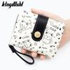 Women's Short Wallet - Cute Kitten Design PU Leather Snap Coin Purse & Clutch