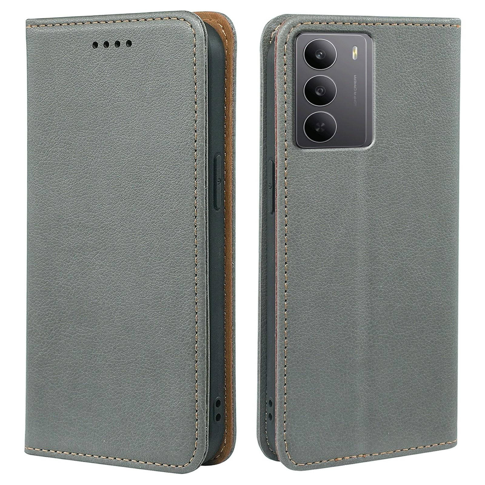 

Для Realme V60 Pro 5G/14x (Индия) Чехол для 5G, кошелек, блокировка RFID, кожаный чехол для телефона, сильная магнитная застежка Grey