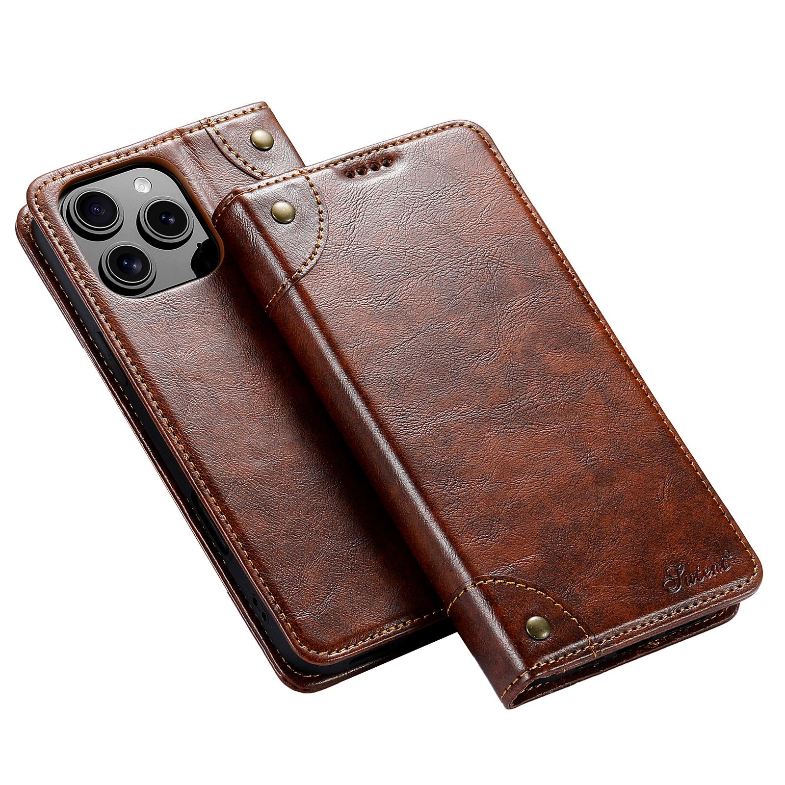 

SUTENI For iPhone 16 Pro Max Case PU Leather Stand Wallet Phone Cover A