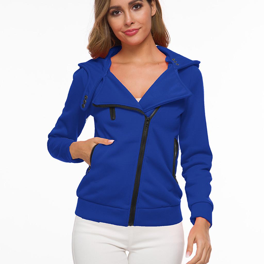 Women's Thermal Long Hoodie Zip Up Jacket Hooded Warm Coat Casual Jackets