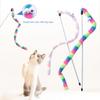 Colorful Rod Kitten Teasers Bite Resistant Cute Feather Pets Teaser Wands Gifts for Pets Worm Cats Rods Supplies