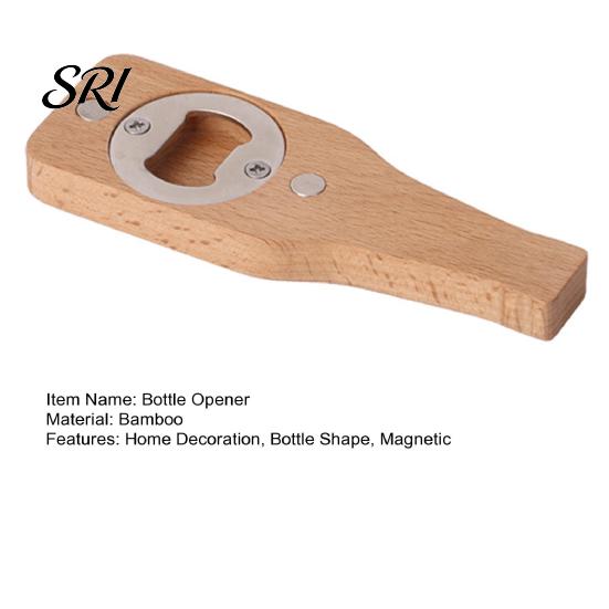 Bottle Opener Fridge Magnet Wooden Refrigerator Manual Beer Opening Decorative Tool Home Office Kitchen Locker Decoration Portable