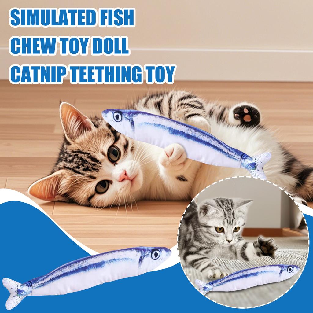 Simulierter Fisch, Kauspielzeugpuppe, Katzenminze Beißspielzeug,