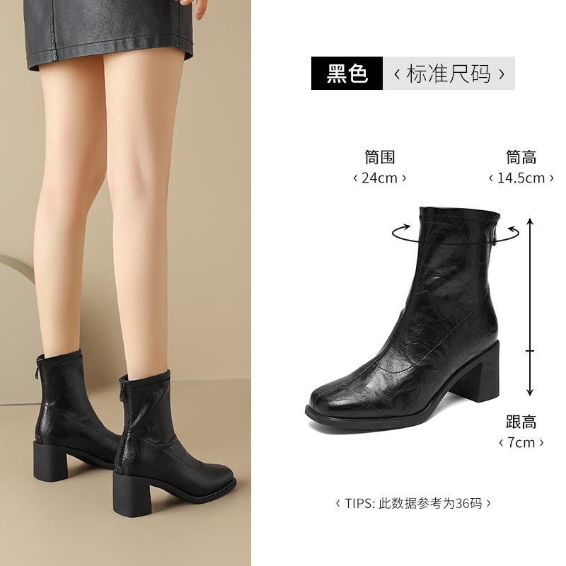 Augustine Thick Heel Martin Boots Women's Autumn 2025 New British Style Retro Short Boots Women's Casual Thin Boots
