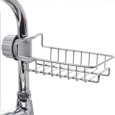 Stainless Steel Kitchen Sink Storage Rack with Sponge and Dish Rag Holder
