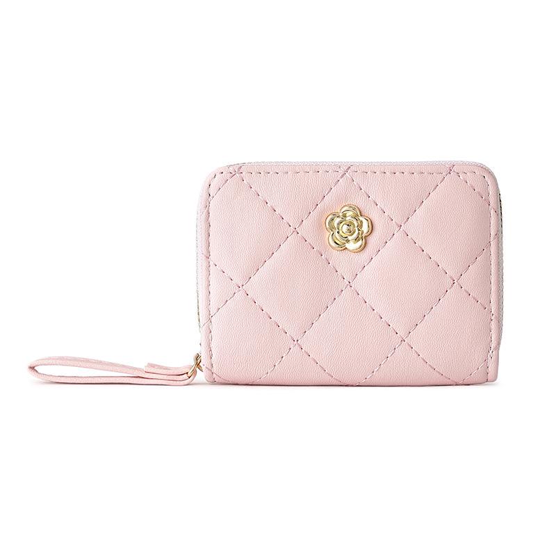 Quilted Women's Accordion Card Holder & Mini Coin Purse - Diamond Pattern, Multiple Slots, Large Capacity