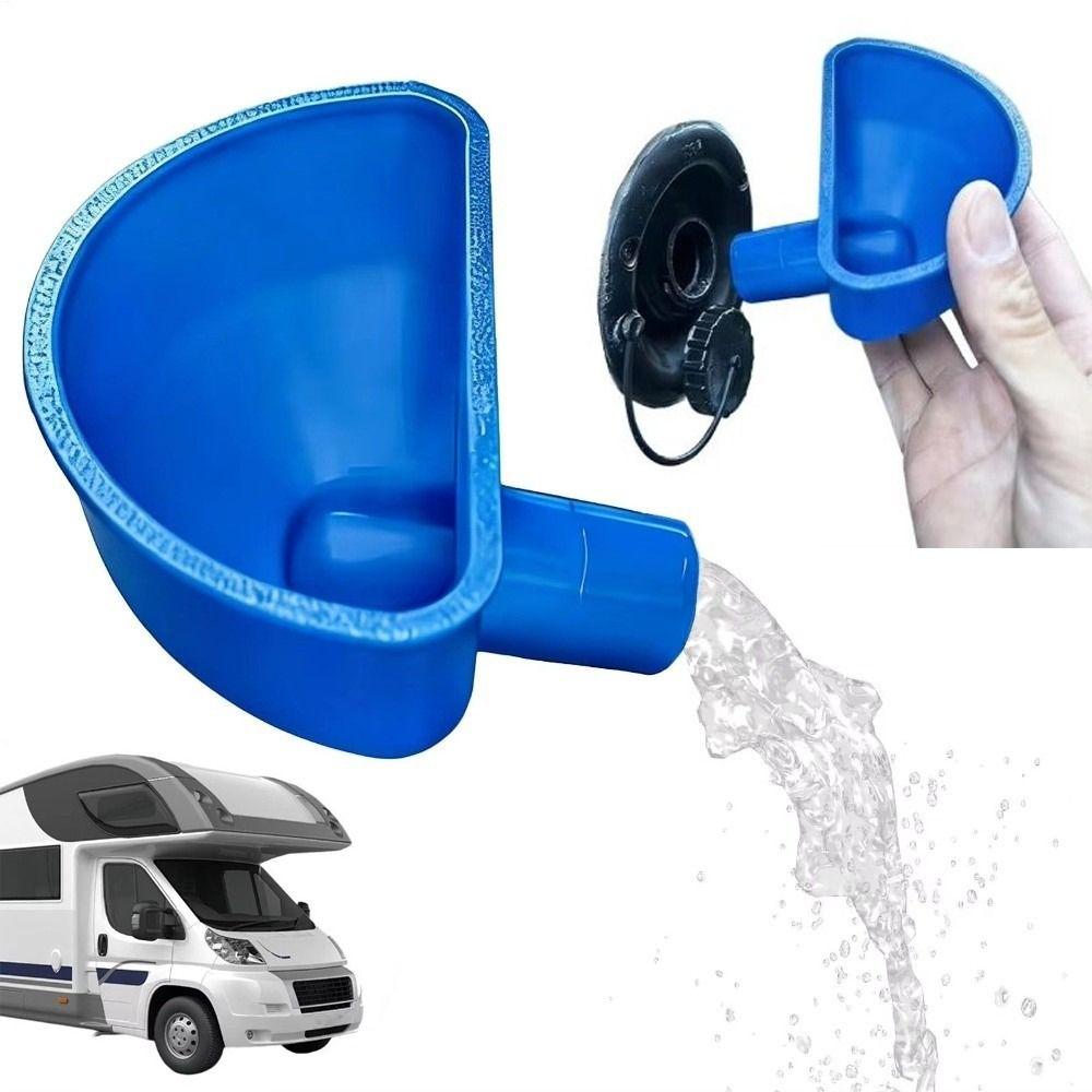 3D tištěný trychtýř na plnění vody do karavanu Modrý trychtýř do nádrže na vodu Trychtýř pro vstup vody Venkovní