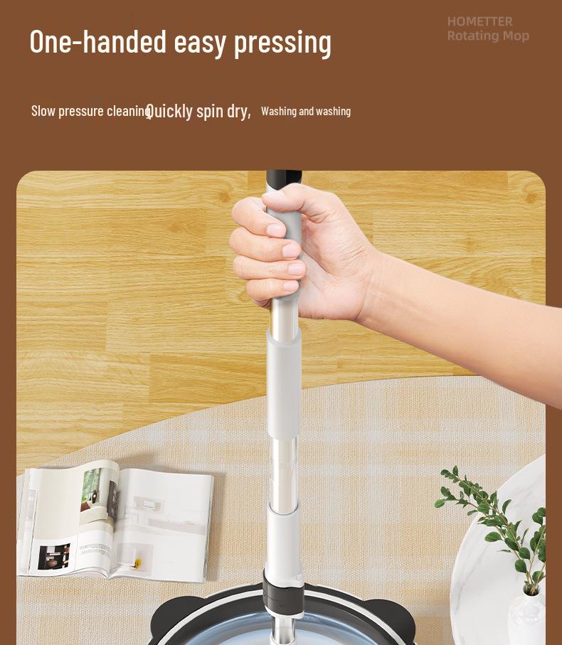 Meitianle Rotating Mop: Clean & Dirty Separation, Lazy Household Cleaning Tool, Durable Pole, Trending Item.