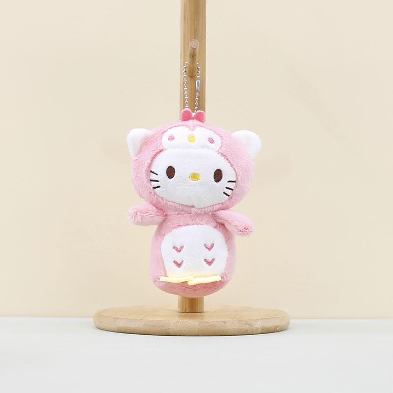 Adorable Hello Kitty Kuromi Plush Keychain Doll For Cute Bag Decoration 14cm Size Kitty