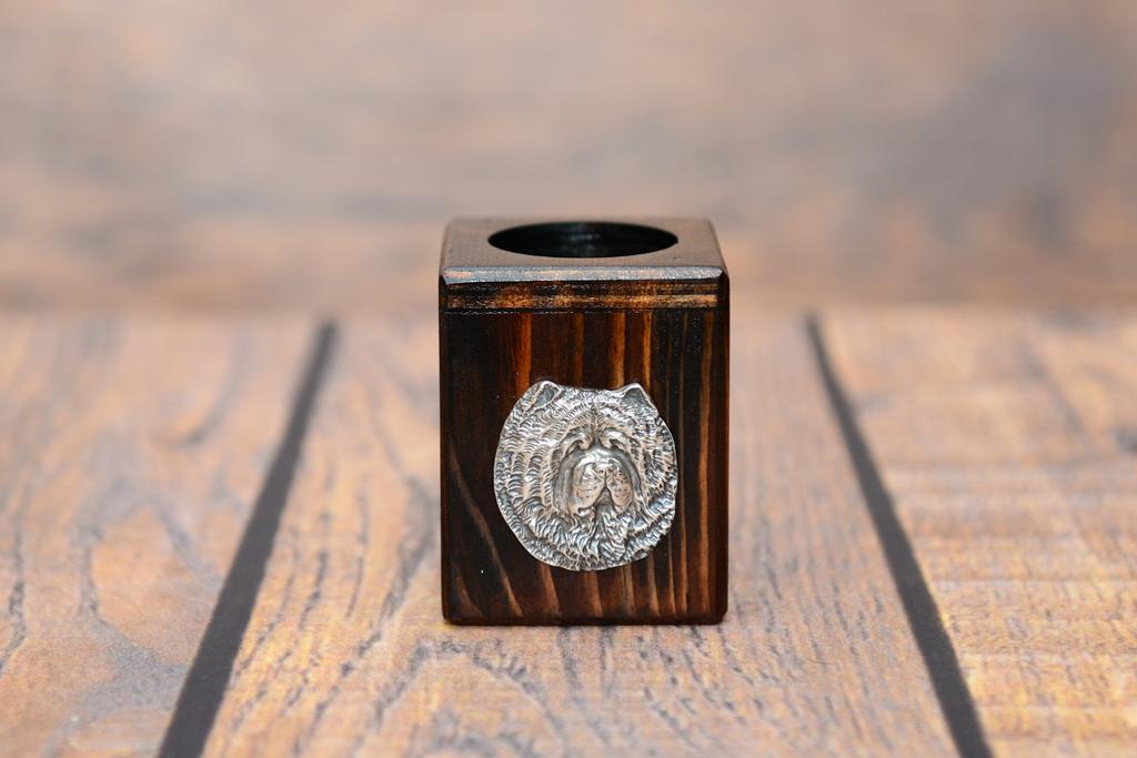 Chow Chow – Wooden candle holder with a dog, a unique souvenir after losing a dog | Art-Dog