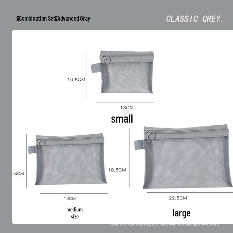 Transparent Mesh Portable Storage Bag for Data Cables, Earphones, Cards - Large Capacity Everyday Organizer