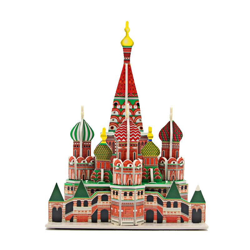 Cartoon Castle Building Model Paper Cardboard 3D Jigsaw Puzzle for Kids Handmade DIY Educational Toys Gifts