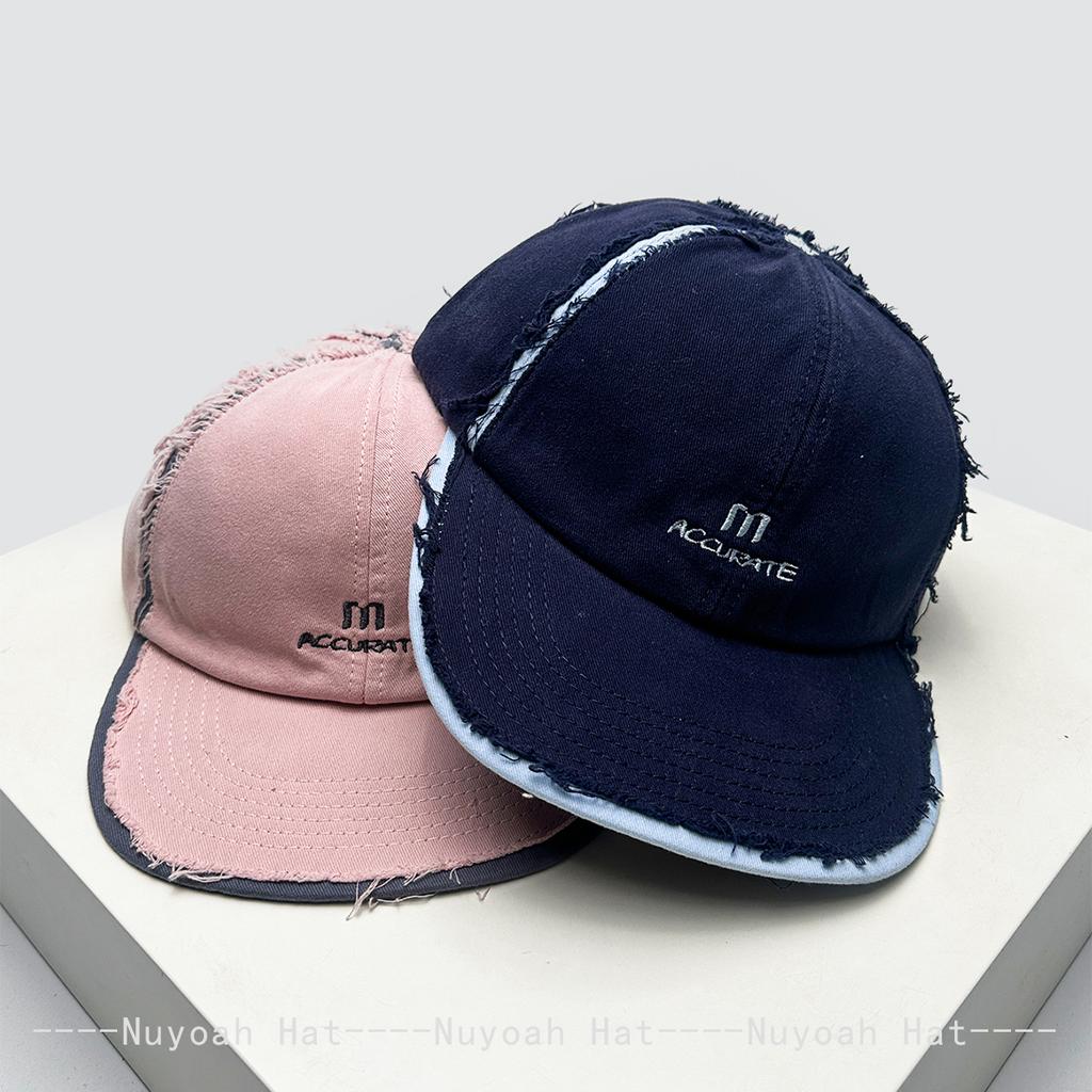 And Women Korean Style Vintage Embroidered M Letter Prints Baseball Caps Sun Protection Flat Brim All-Match Street Style Peaked Hats Fashion